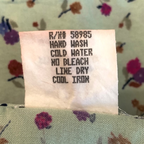 Vintage 1980s light green floral sleeveless collared dress size L - Picture 14 of 15